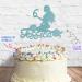 Cakeshop Cake Decoration Pack | Mermaid Happy Birthday Premium Double Sided Glitter Card Cake Topper & 25g Party Pack of Cake Sugar Sprinkles | Custom Name & Age Cake Decorations (Baby Blue) Non-Prime Glitter Card: Baby Blue - Buy Online on SooperMarket.com