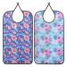 Baypify Adult Bibs for Seniors Waterproof Aprons for Adults for Men and Women Washable and Reusable Clothing Protectors with Mud Flaps Pink XL