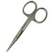 SANDBROS Straight Facial Hair Scissors - Eyebrow Trimmer - Grooming Scissors for Eyebrow Shaping Ear Nose Nostril Hair and Mustache Trimming for Men and Women (Stainless Steel) (S129 4")