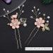 4-Piece Light Pink Gold Wedding Hair Comb Set | Rhinestone Bridal Hair Clips | Elegant Wedding Accessories - Buy Online on SooperMarket.com