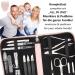 Buy Three Swords 16 pcs Manicure Pedicure Set 'Cinisello' - High-Quality Pink Synthetic Leather Nail Care Kit for Hand & Foot - Buy Online on SooperMarket.com