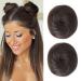 REECHO 2 PCS Mini Claw Clip in Messy & Cat Ears Hair Bun Extensions Wig Accessory Updo Hairpieces for Women Girls (Pack of 2-3" Straight Cool Dark Brown) Pack of 2 - 3" Straight Cool Dark Brown