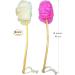 Shower Loofah Body & Back Scrubber 2 PACK - Exfoliating Bath Brush with Long Wooden Handle - For Men & Women - Easy Reach Body Wash Applicator - Buy Online on SooperMarket.com