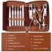FAMILIFE Professional 11-in-1 Manicure Set with Brown Leather Travel Case - Stainless Steel Nail Clippers & Pedicure Tools Kit for Men - Luxury Grooming Gift - Buy Online on SooperMarket.com