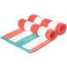 Amazon Basics Oversized Premium Cotton Beach Towel 2-Pack - Coral/Turquoise Pop Stripe - 36 x 72 - Extra Large Towels - Buy Online on SooperMarket.com