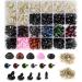 600PCS Plastic Safety Eyes and Noses 6mm-14mm Colorful Crochet Toy Eyes and Noses with Washers for Amigurumi Craft Doll Puppet Plush Animal and Teddy Bear