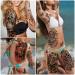Yazhiji Large Flowers Skull Waterproof Temporary Tattoos - Realistic Tiger Wolf Bird Designs for Women, Girls, Kids & Adults - Buy Online on SooperMarket.com
