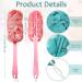 12 Pcs Long Handled Shower Loofah Back Scrubber Set for Men and Women - Exfoliating and Cleaning Bath Body Brush and Sponge Poufs - Buy Online on SooperMarket.com