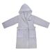 Wolimbo children's bathrobe with name and motif embroidered 100% cotton baby bathrobe 86-92 light grey stars