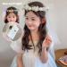 First Communion Veil with Light and Crystal First Holy Communion Veil for Girls White Bow and Flower Crown Lace Veil First Communion Headpiece for Girls First Communion Veil - Buy Online on SooperMarket.com