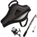 Wakeman Portable Fiberglass Fishing Rod with Size 20 Spinning Reel - Ideal Fishing Gear for Ponds, Lakes, and Rivers in Black - Buy Online on SooperMarket.com