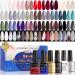 Lavender Violets 42 Pieces Gel Nail Polish Set with Glossy & Matte & Diamond & Glow in the Dark Top Coat and Base Coat - Fall and Winter Colors White Pink Red Blue Soak-off UV LED Gel Shades C958 Beautiful Planet