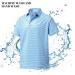 DEOLAX Men's Performance Moisture Wicking Golf Polo Shirt - Blue Grid | Dry Fit, Long & Short Sleeve, Casual - Size Large - Buy Online on SooperMarket.com
