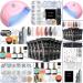 Modelones Poly Nail Gel Kit 8 Colors with 48W LED Nail Lamp Nail Extension Gel Complete Poly Nail Art Tools Manicure Kit Professional Starter Nail Art Supplies Gift for Valentine's Day at Home A2-Classic Collection
