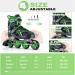 2PM SPORTS Torinx Adjustable Inline Skates | Fun Roller Blades for Kids | Beginner Roller Skates for Girls, Boys, Men, and Ladies | Green Large - Youth (4-7 US) - Buy Online on SooperMarket.com