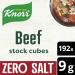 Knorr Zero Salt Beef Stock Cubes lactose- and gluten-free for delicious zero-salt beef dishes 192x 9 g