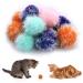 Cobee Large Cat Sparkle Ball Toys 12 Pieces 2 Inch Cat Pom poms Ball Furry Cat Toy Balls Kitten Pompom Ball Interactive Play Toy for Indoor Cat Kitten