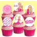 Pre-Cut Barbie 6B Edible Stand up Wafer/Rice Paper Cupcake Cake Toppers Birthday Party Pink Decorations (24) - Buy Online on SooperMarket.com