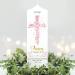 Personalized Wall Decals & Baptismal Candle - Pink Leaves Holy Cross Design 25cm x 7cm - Unique Individual Baptism Gift - Buy Online on SooperMarket.com