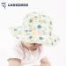 LANGZHEN Baby Girls Beach Sun Hat with Chin Strap | Toddler Kids Wide Brim Play Hat | Flamingo-Leaves Design | 1-2 Years - Buy Online on SooperMarket.com