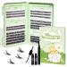 Lash Clusters 400Pcs DIY Lash Extension Kit D Curl 3D Eyelashes Clusters Lightweight & Superfine Band & Reusable Lash Lift Kit Wispy Lash Clusters Easy to Apply at Home (30D+40D) (Green)