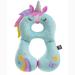 BenBat Travel Neck Pillow for Kids Toddler Comfortable Headrest Sleep Support for Car Flights & Road Trips. Child Size 1-4 Years (Blue-Unicorn)