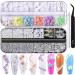 Belicey 3D Colorful Acrylic Flower Nail Charms Kit with AB Nail Gems - DIY Nail Art Rhinestones and Crystals Set - Buy Online on SooperMarket.com