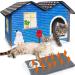 MARUNDA Large Heated Cat House for Outdoor Cats in Winter,Weatherproof Heated Cat Houses with Pet Heating Pad, Providing Warm and Cozy Homefor Your Pet,Easy to Assemble.(2 Step Finish) Large Houses