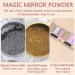 Chrome Nail Powder Palette - Metallic Mirror & Holographic Aurora Shades with Eyeshadow Sticks - Nail Art DIY - Buy Online on SooperMarket.com