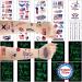 60 Sheets 4th of July Temporary Tattoo Glow in the Dark Patriotic Temporary Tattoos American Flag Labor Day Red White and Blue Design USA Stickers Independence Day Tattoos for Labor Day Memorial Day