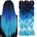Tess Braids Extensions Blue 60 cm Jumbo Braids KanCalon Kunsthaar For single-leased box braids hair extension braid 100g/bundle of hair braids extension (1 piece- #48 blue ombre) 60 cm (1 piece) #48 blue ombre