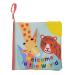 Soft  5 inch Crinkle Activity Book with Silicone Teether and Travel Strap for Baby (Little Me Jungle Animals  Multi-Colored)