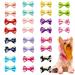 Symphonyw Dog Hair Bows 28 Pcs Daisy Flower Dog Hair Bows with Elastic Rubber Bands Pet Dog Grooming Hair Bands Hair Accessories for Long Hair Puppy Kitten Dogs Cats Random Color Multi-colored B