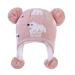 LANGZHEN Toddler Kids Infant Winter Hat Earflap Knit Warm Cap Fleece Lined Beanie for Baby Boys Girls 6-12 Months Polar Bear - Pink