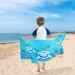 Kids Beach Towel - Super Absorbent Quick Dry Microfiber - Cute Shark Design - 24''x 48'' - 300GSM Thick Soft - Sand Free - Ideal for Beach, Pool, Swim, Bath, Travel, Picnic, Camping - Boys and Girls - Buy Online on SooperMarket.com