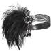 BABEYOND 1920s Vintage Headband Roaring 20s Flapper Headpiece with Feather 1920s Great Gatsby Costume Accesories (Black-2) - Buy Online on SooperMarket.com