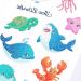 Sea Animals Temporary Glitter Tattoos - 20 Sheets for Kids Party Favors | Dolphin, Shark, Octopus, Fish Stickers - Buy Online on SooperMarket.com