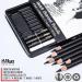 Galart Supplies Charcoal Drawing Set - 12 Piece Pre-Sharpened Pencils for Artists and Beginners | Soft, Medium, Hard, and White Charcoal Pencils for Drawing, Shading, and Sketching with Organizer Tray - Buy Online on SooperMarket.com