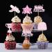 Cyodoos 25 pcs Pink Graduation Cake Toppers Class of 2024 Graduation Cupcake Toppers Congrats Grad and Graduation Party Decorations Pink2 - Buy Online on SooperMarket.com