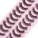 wiwoseo Eyelashes Cat Eyes Lashes D Curly Lashes Strip Russian Volume Natural Wispy Fluffy Curly Full of Volume Faux Mink Lashes 17MM False Eyelashes 10 Pairs Pack