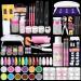 Saviland Acrylic Nail Kit for Beginners Practice: Keratin Acrylic Powder Castor Oil Vitamin E Pure EMA Monomer Liquid Brush Clippers Nail Lamp Complete Tools Everything 100 Nail Tips Home Starters