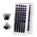 Lash Clusters DIY Eyelash Extensions C/D Curl Wide Stem Cluster Lashes 8-16mm Mixed Length Individual Lashes Wispy and Soft Cluster Eyelashes Matte Black Lashes Extensions for DIY(Volume-0.07D 8-16mm Mixed)