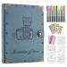 ZEEYUAN Leather Scrapbook Album 60 Pages Love Memory Photo Album 8.5x11 inch  Travelling Journal Scrap Book Family Scrapbook Scrapbooking Supplies Kits Gift for Couples Anniversary Wedding Grayish-blue