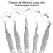 GTEX Lash Tweezers Set of 5 - Japanese Stainless Steel, Straight & Curved, 45 & 90 Volume Eyelash Extensions - Silver - Buy Online on SooperMarket.com