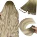 Youngsee injection tape in extensions real hair ombre real hair extensions tape 55cm virgin tape extensions real hair smooth tape in extensions dark brown ombre blonde skin weft 5pcs 12.5g #4/7/80 55 cc virgin- #4/7/80