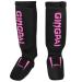 Combat Sports Washable MMA Elastic Cloth Shin&Instep Padded Guards, Premium Leg Protective Gear Guards&Pads - Ideal Shin Guard for Shin Protection, Wrestling, Sparring, Muay Thai, Kickboxing & Karate Black Pink Medium