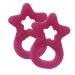 Dentistar Beißring 2 Set-Teether for Babies & toddlers from 3 months-Baby bite ring with a handle made of soft material for dental aid & massage-Made in Germany-Pink