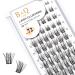 Eyelashes 72 PCs B & Q eyelashes DIY individual eyelashes for beginners reusable eyelash bushes wispy fluffy single eyelashes for eyelash extensions at home (B03 D-12mm) D-12 mm B 03