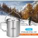 Lixada 750ml Stainless Steel Camping Cup Pot with Foldable Handles and Lid - Ideal for Outdoor Camping, Hiking, and Backpacking - Buy Online on SooperMarket.com