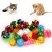 LASOCUHOO Cat Toys, 30PCS Interactive Cat Toy Pack Including Cat Crinkle Balls, Cat Sparkle Balls, Spiral Springs for Indoor Cats